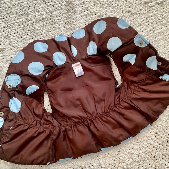 Gymboree Polka Dot Puffer Vest Java Brown Sky Blue Dots 2010 EUC Sz 6-12 Months - Picture 6 of 7